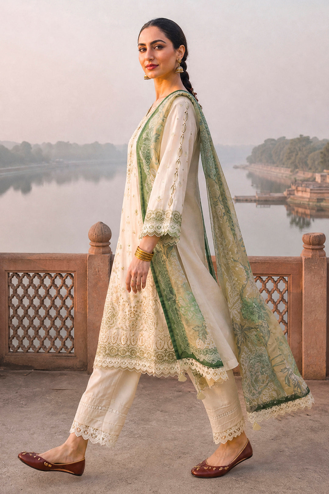 Embroidered Shirt Shalwar Dupatta - 4116