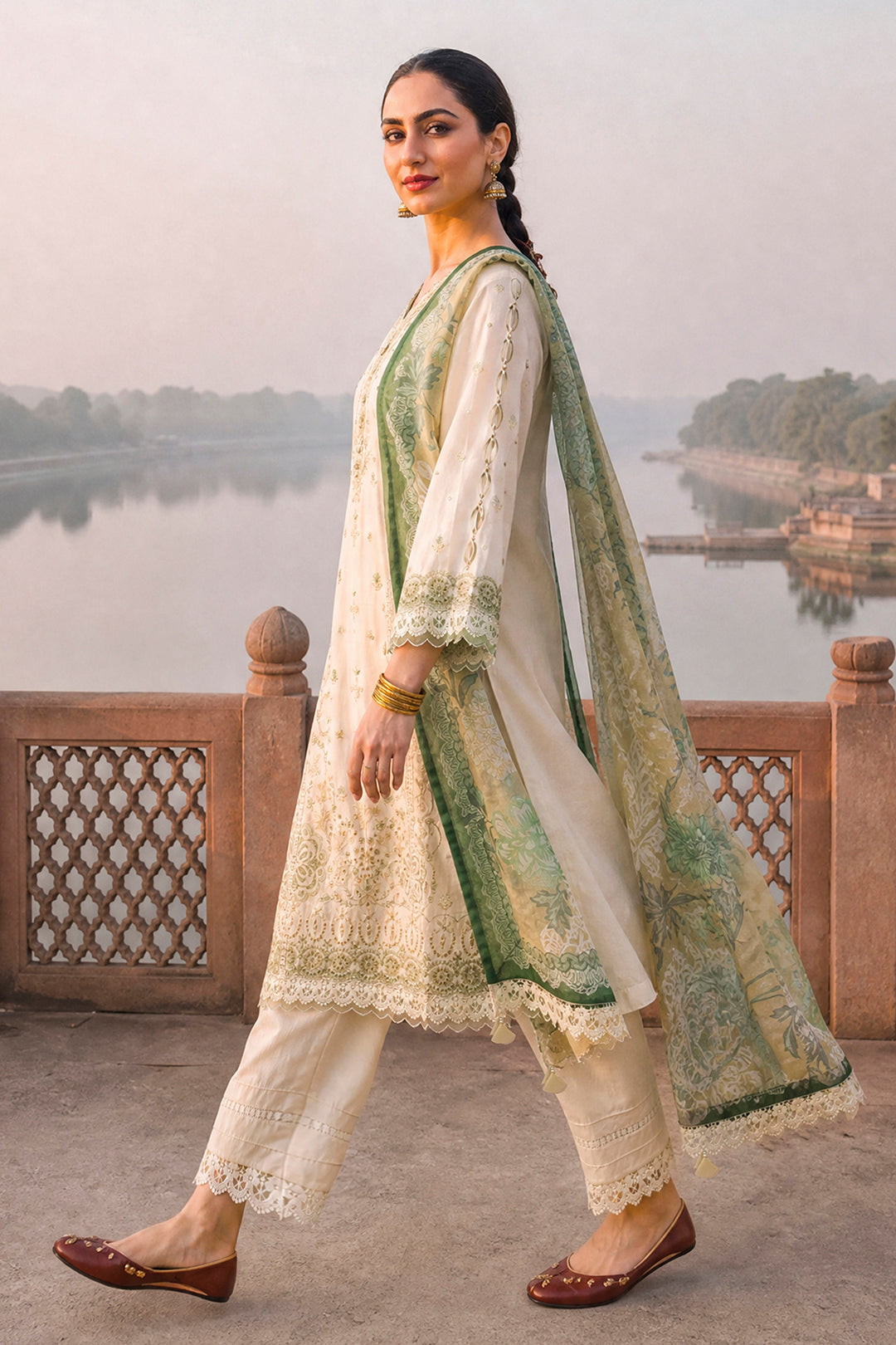 Embroidered Shirt Shalwar Dupatta - 4116