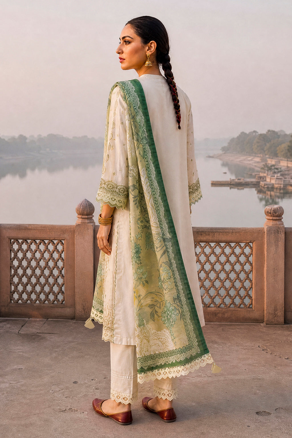 Embroidered Shirt Shalwar Dupatta - 4116