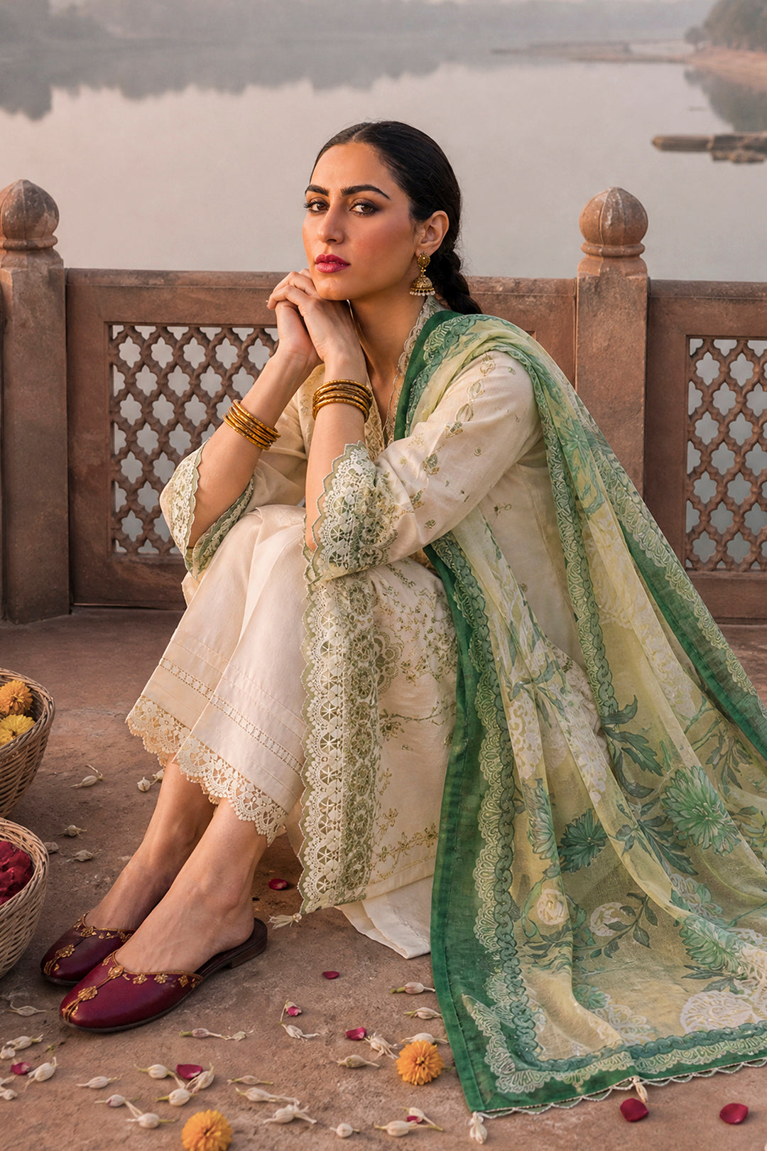 Embroidered Shirt Shalwar Dupatta - 4116