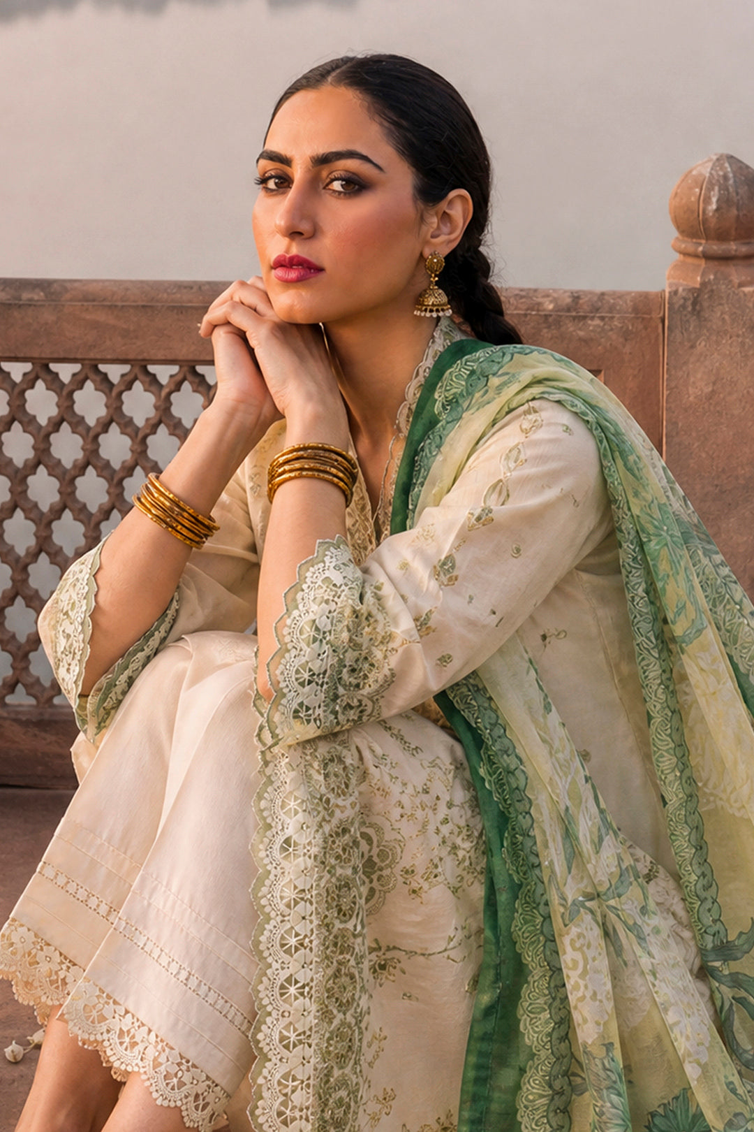 Embroidered Shirt Shalwar Dupatta - 4116