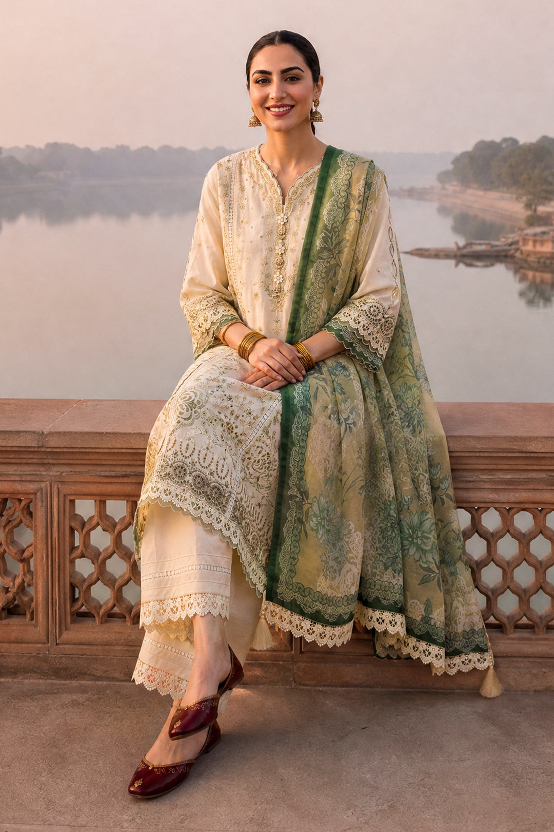 Embroidered Shirt Shalwar Dupatta - 4116