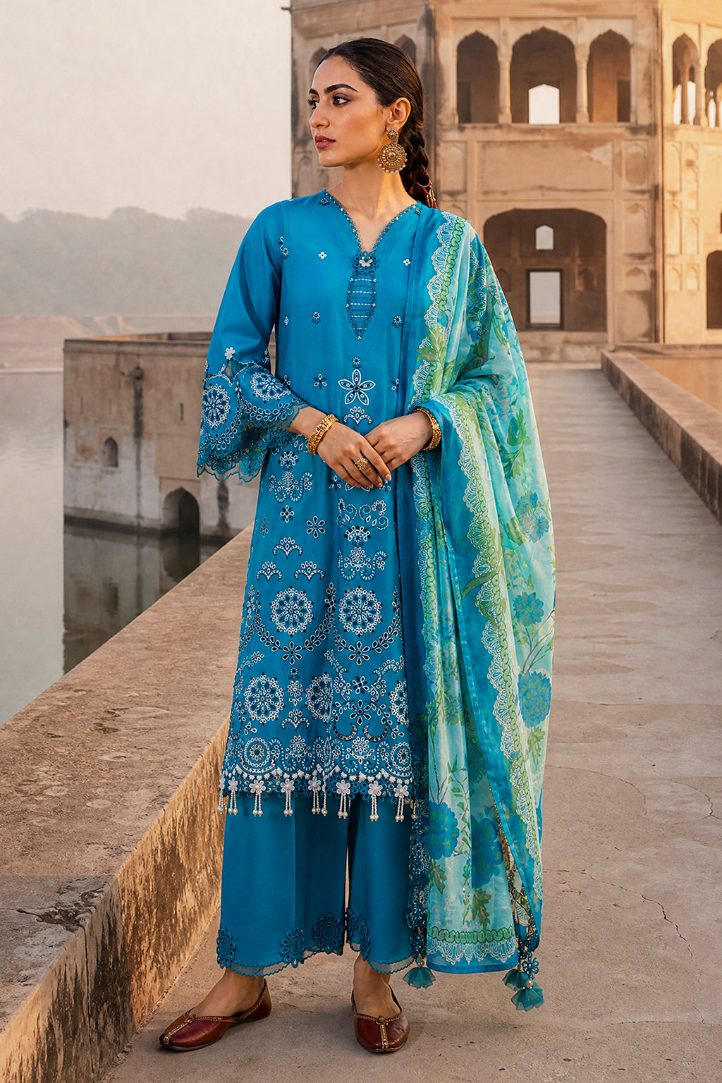 Embroidered Shirt Shalwar Dupatta - 4117