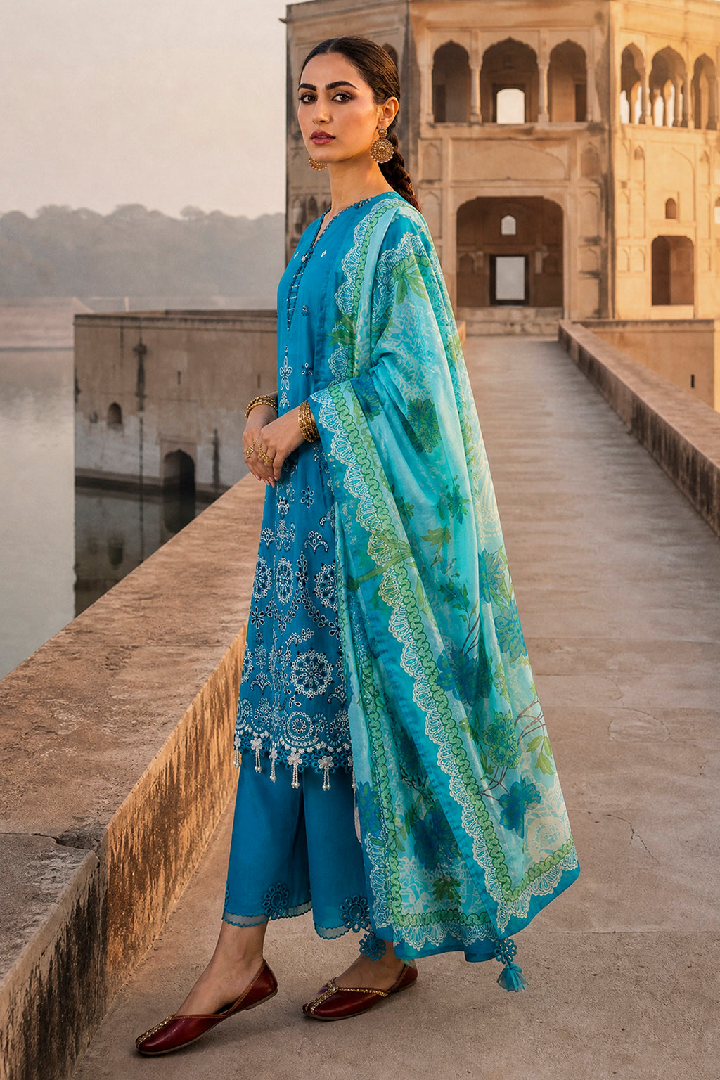 Embroidered Shirt Shalwar Dupatta - 4117