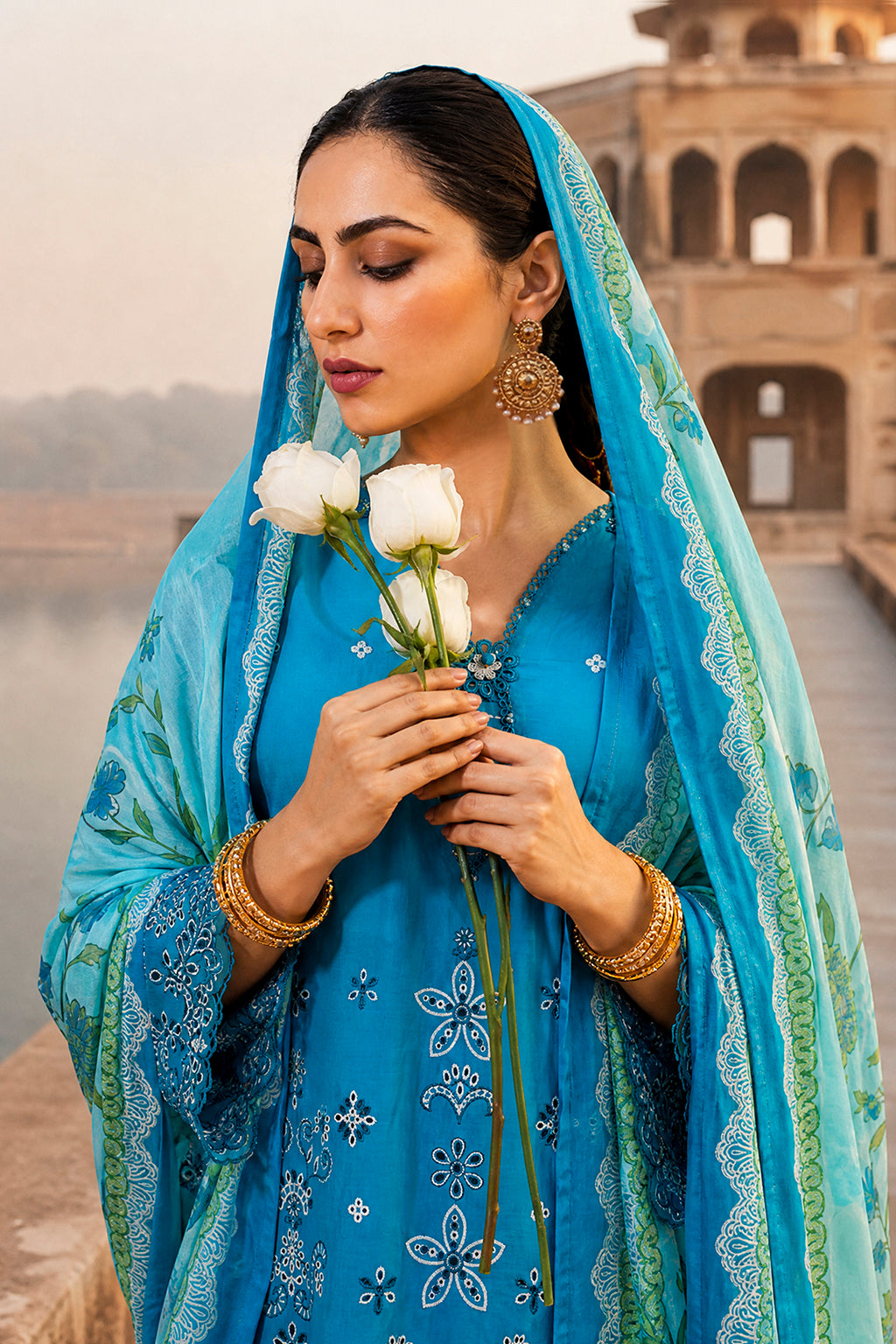 Embroidered Shirt Shalwar Dupatta - 4117