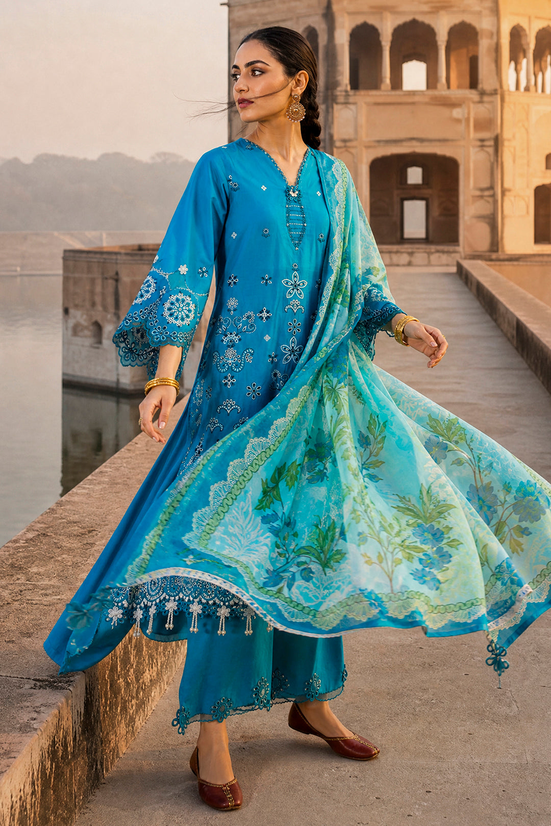 Embroidered Shirt Shalwar Dupatta - 4117