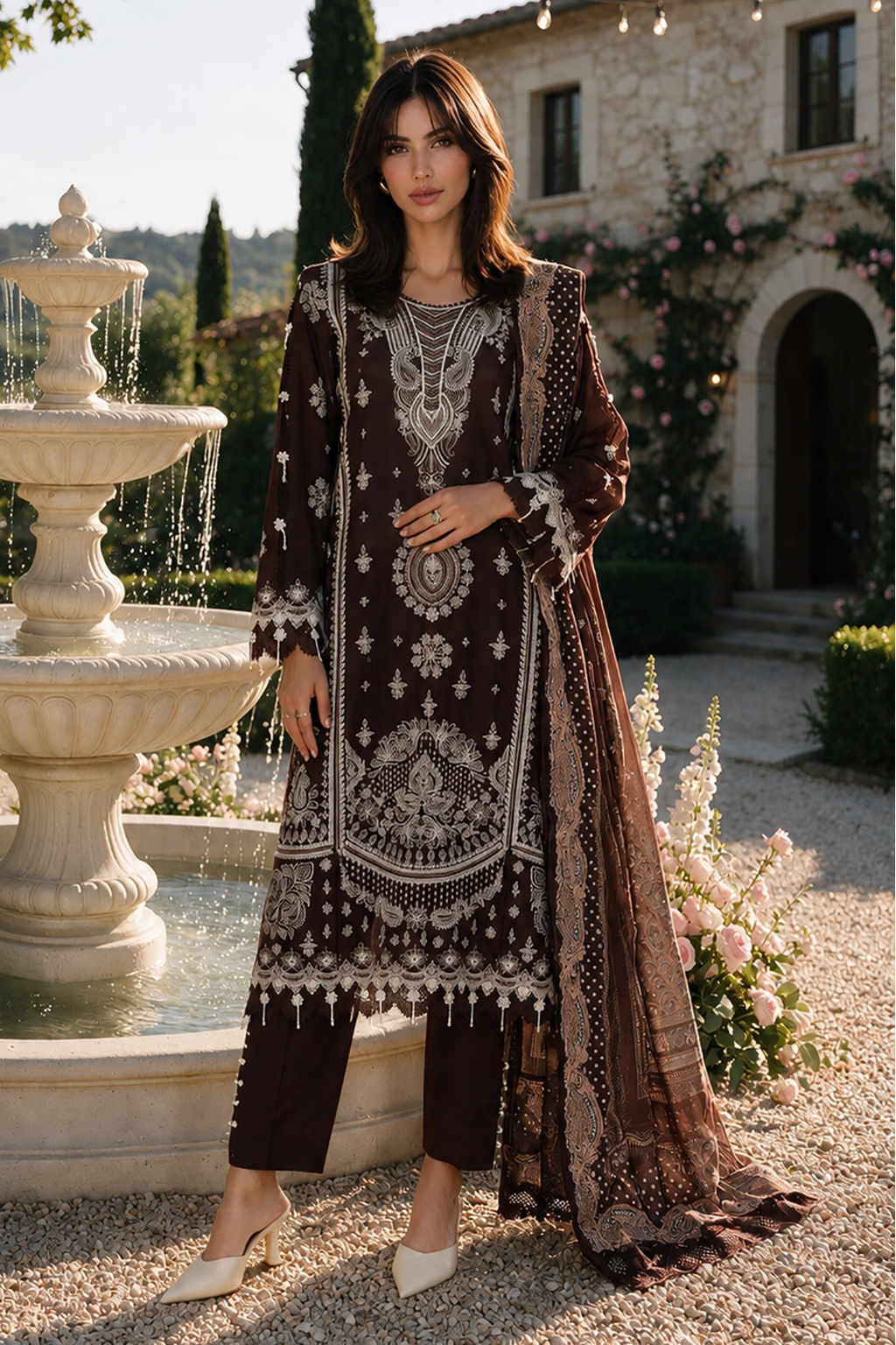 Embroidered Shirt Shalwar Dupatta - 4118