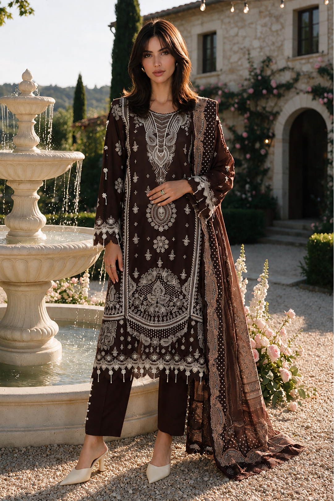 Embroidered Shirt Shalwar Dupatta - 4118