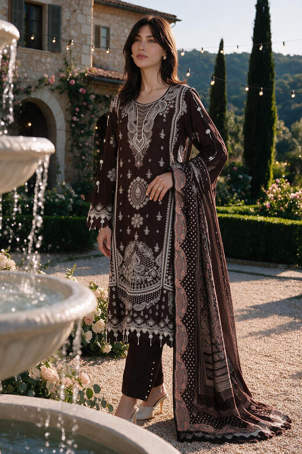 Embroidered Shirt Shalwar Dupatta - 4118
