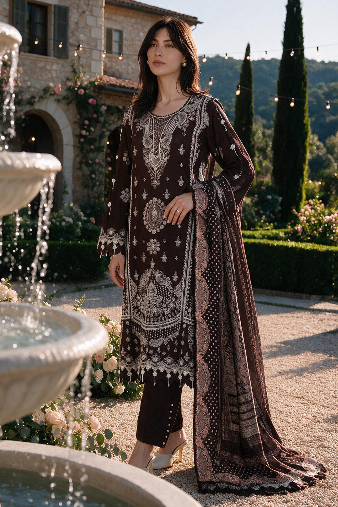 Embroidered Shirt Shalwar Dupatta - 4118