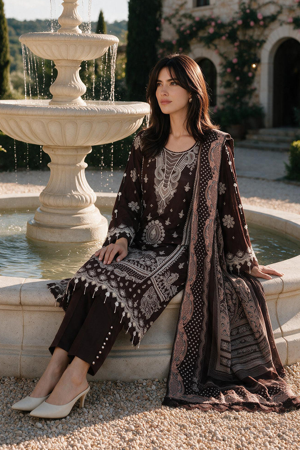 Embroidered Shirt Shalwar Dupatta - 4118