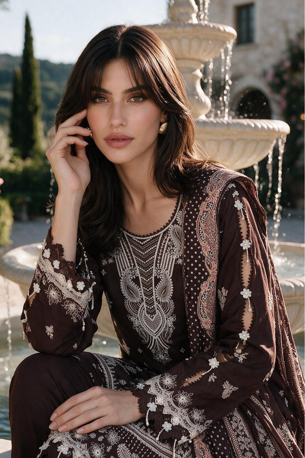 Embroidered Shirt Shalwar Dupatta - 4118