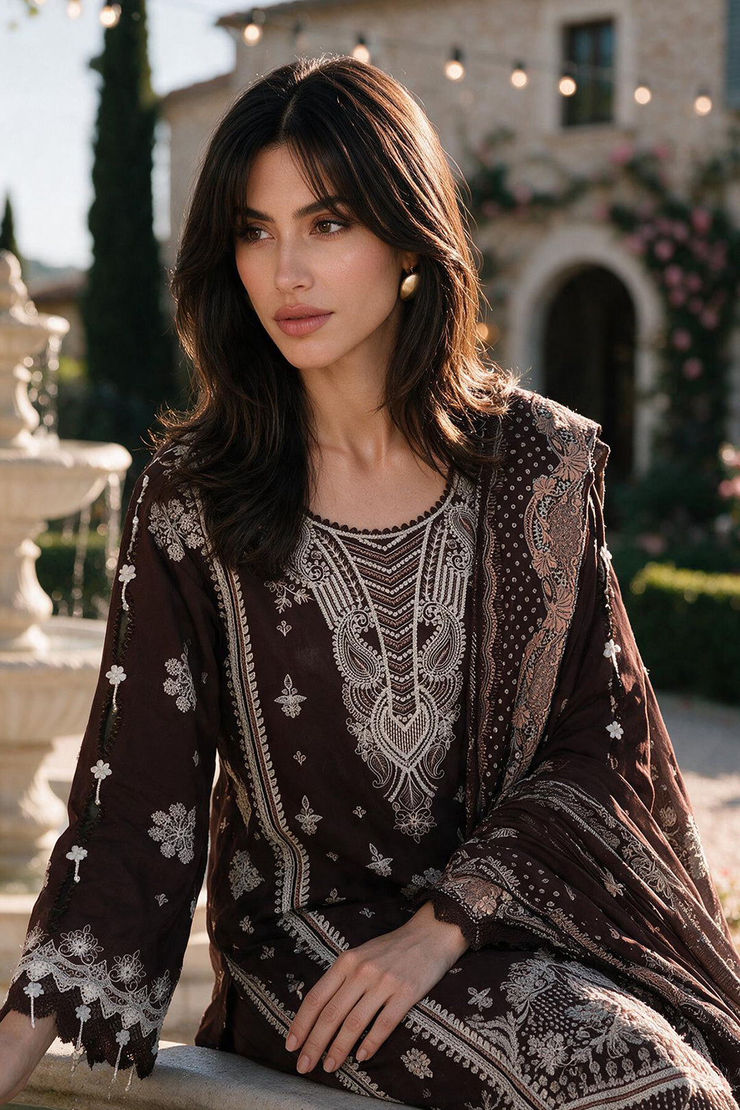 Embroidered Shirt Shalwar Dupatta - 4118