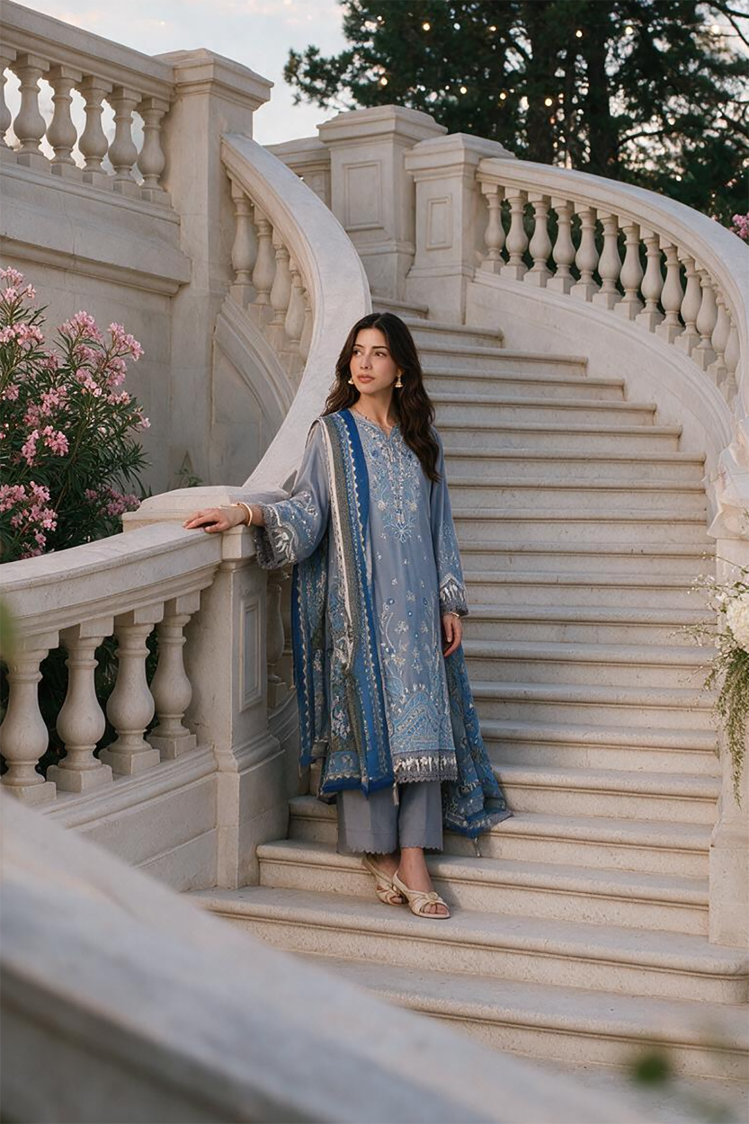 Embroidered Shirt Shalwar Dupatta - 4119