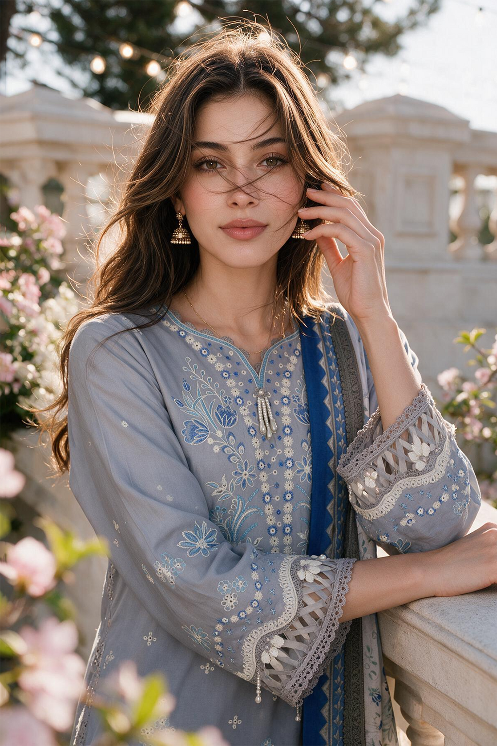 Embroidered Shirt Shalwar Dupatta - 4119