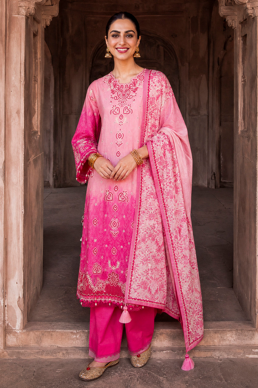 Embroidered Shirt Shalwar Dupatta - 4120