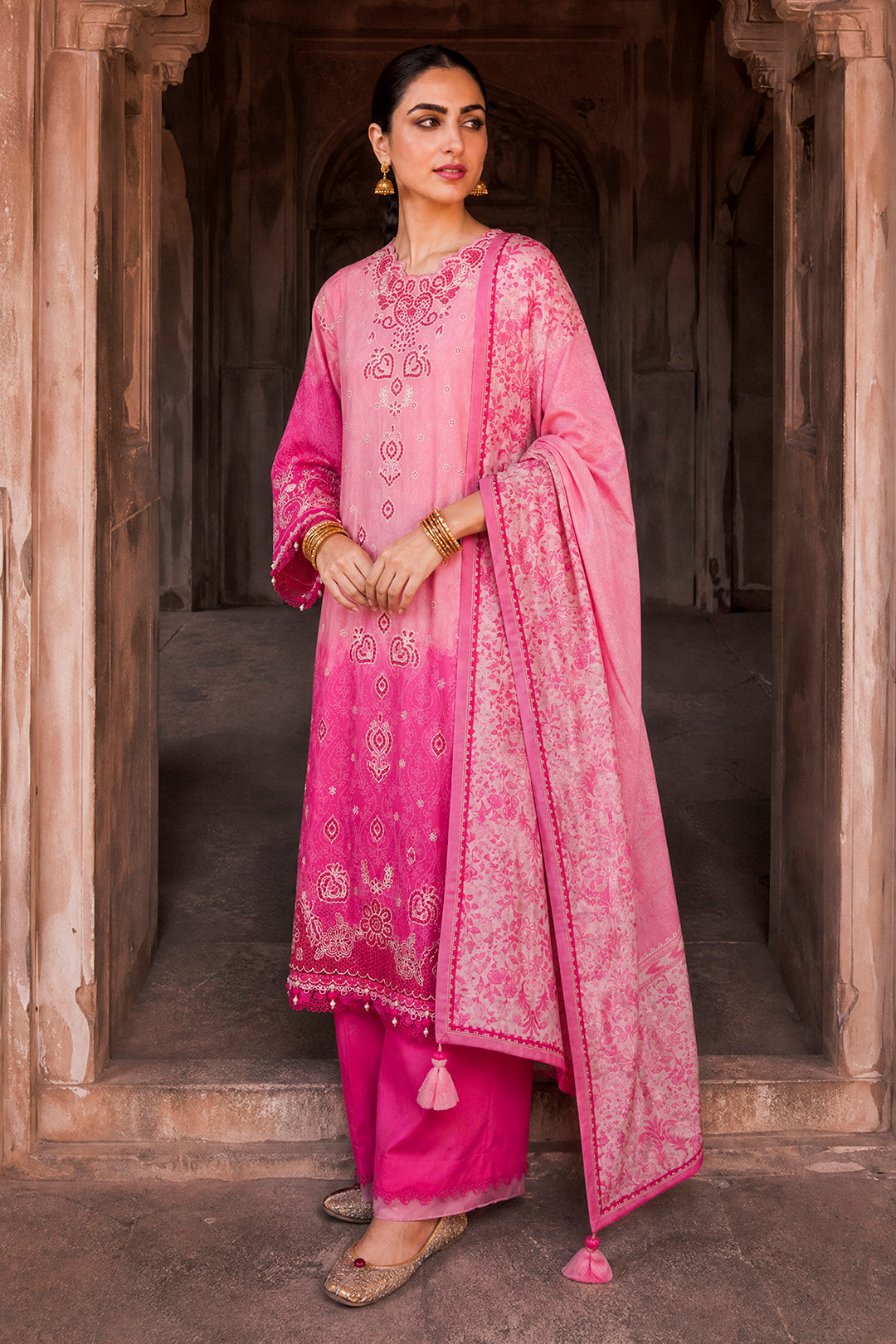 Embroidered Shirt Shalwar Dupatta - 4120