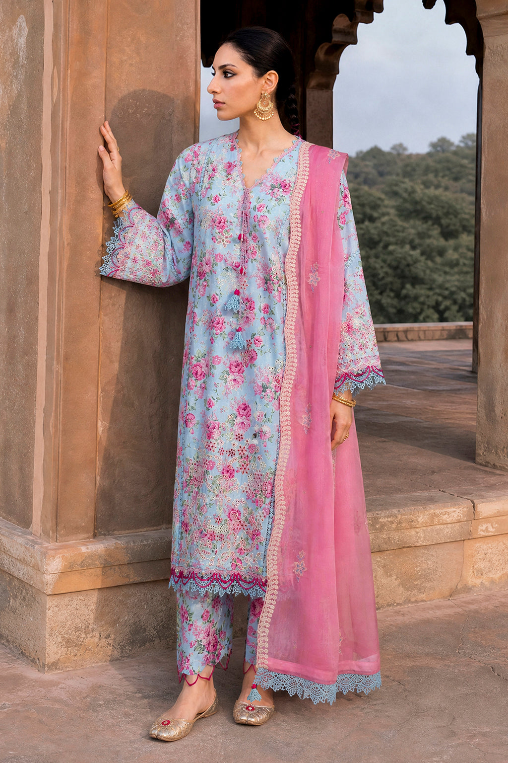 Embroidered Shirt Shalwar Dupatta - 4121