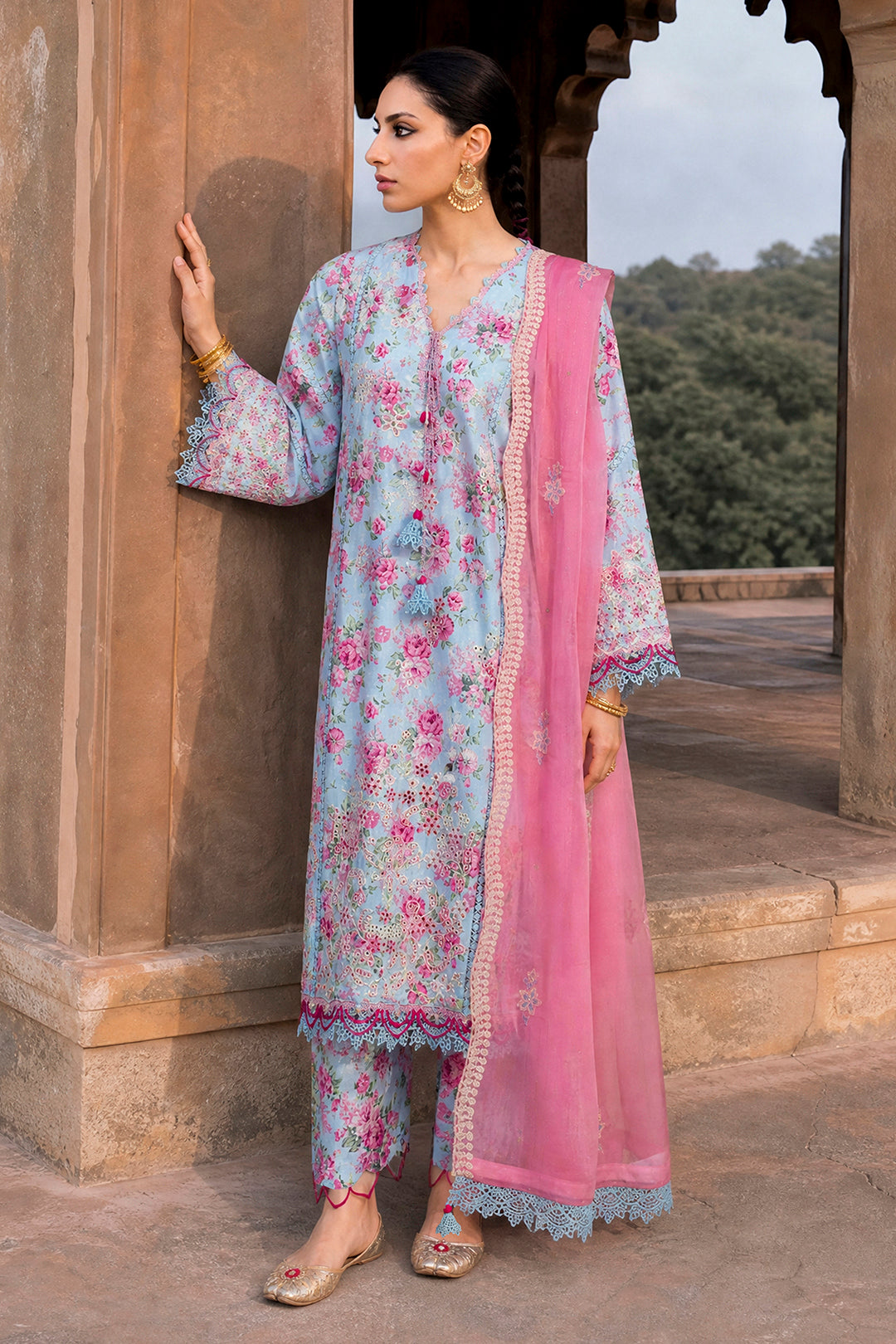 Embroidered Shirt Shalwar Dupatta - 4121