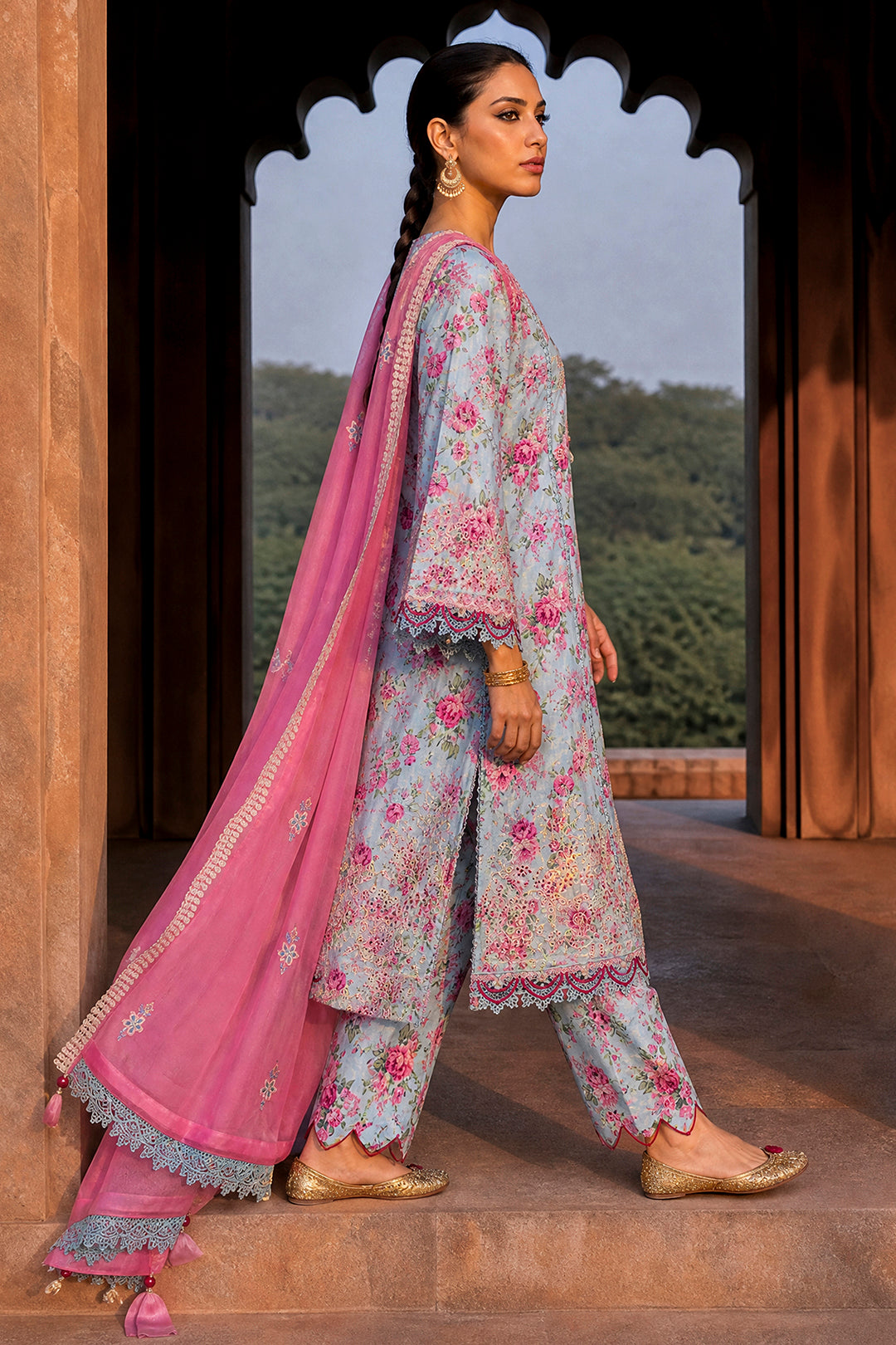Embroidered Shirt Shalwar Dupatta - 4121