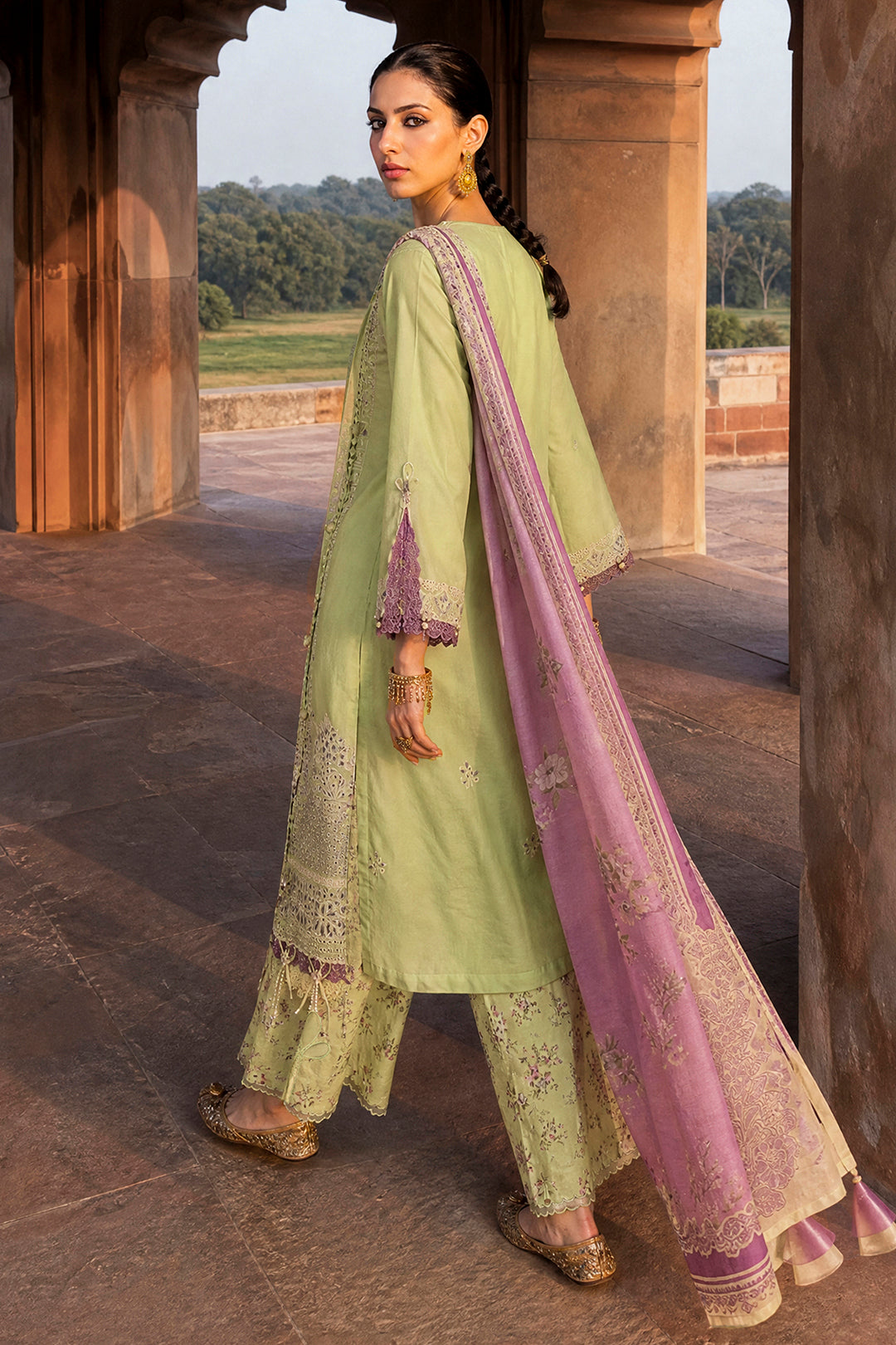 Embroidered Shirt Shalwar Dupatta - 4122