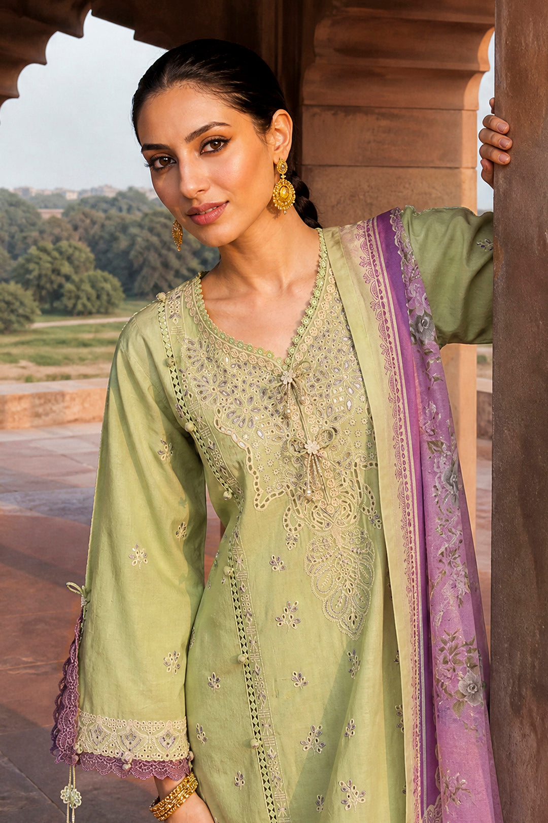 Embroidered Shirt Shalwar Dupatta - 4122