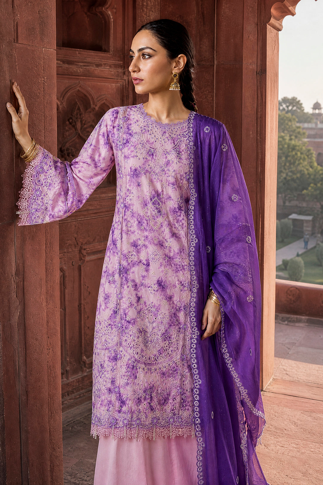 Embroidered Shirt Shalwar Dupatta - 4123