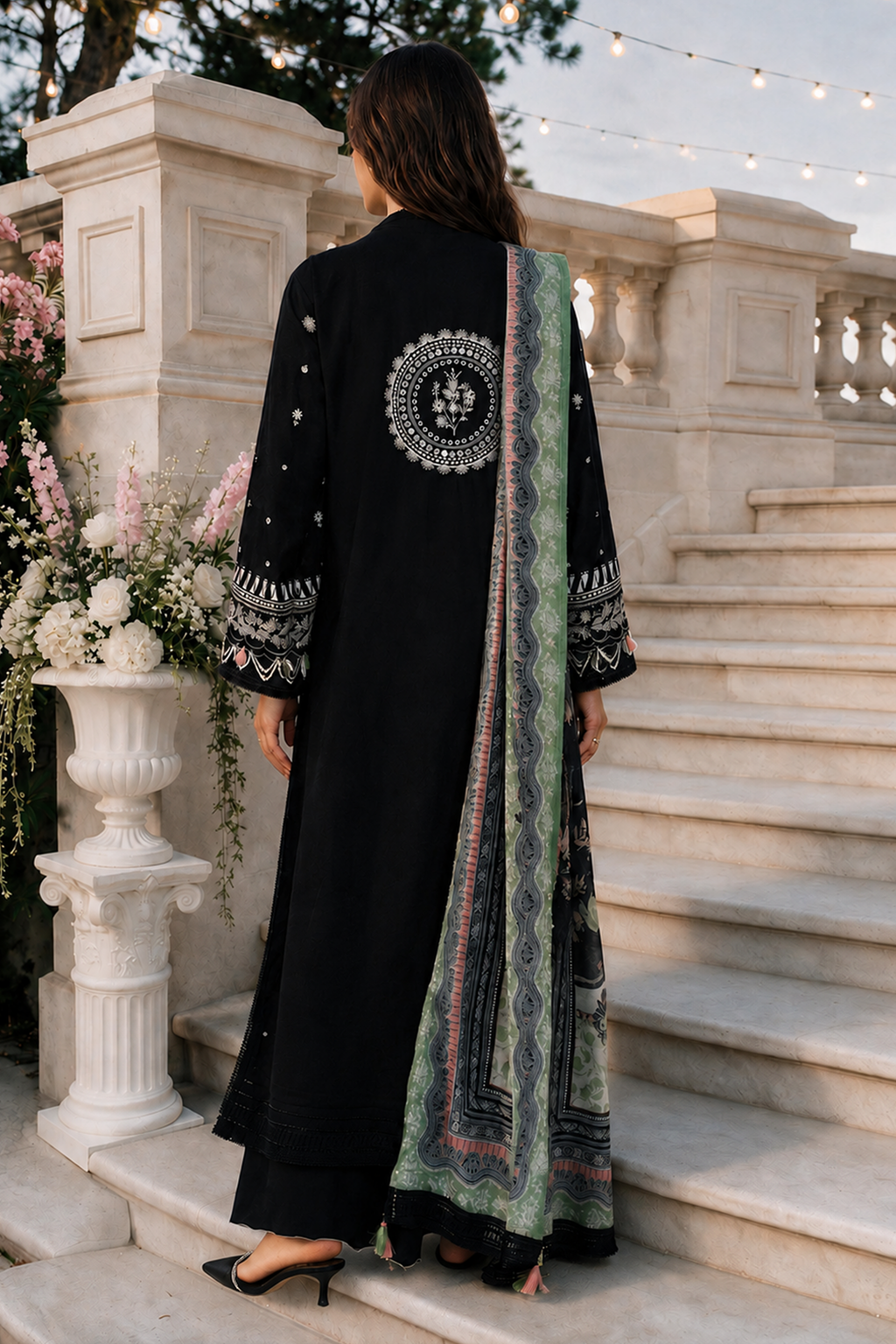 Embroidered Shirt Shalwar Dupatta - 4124
