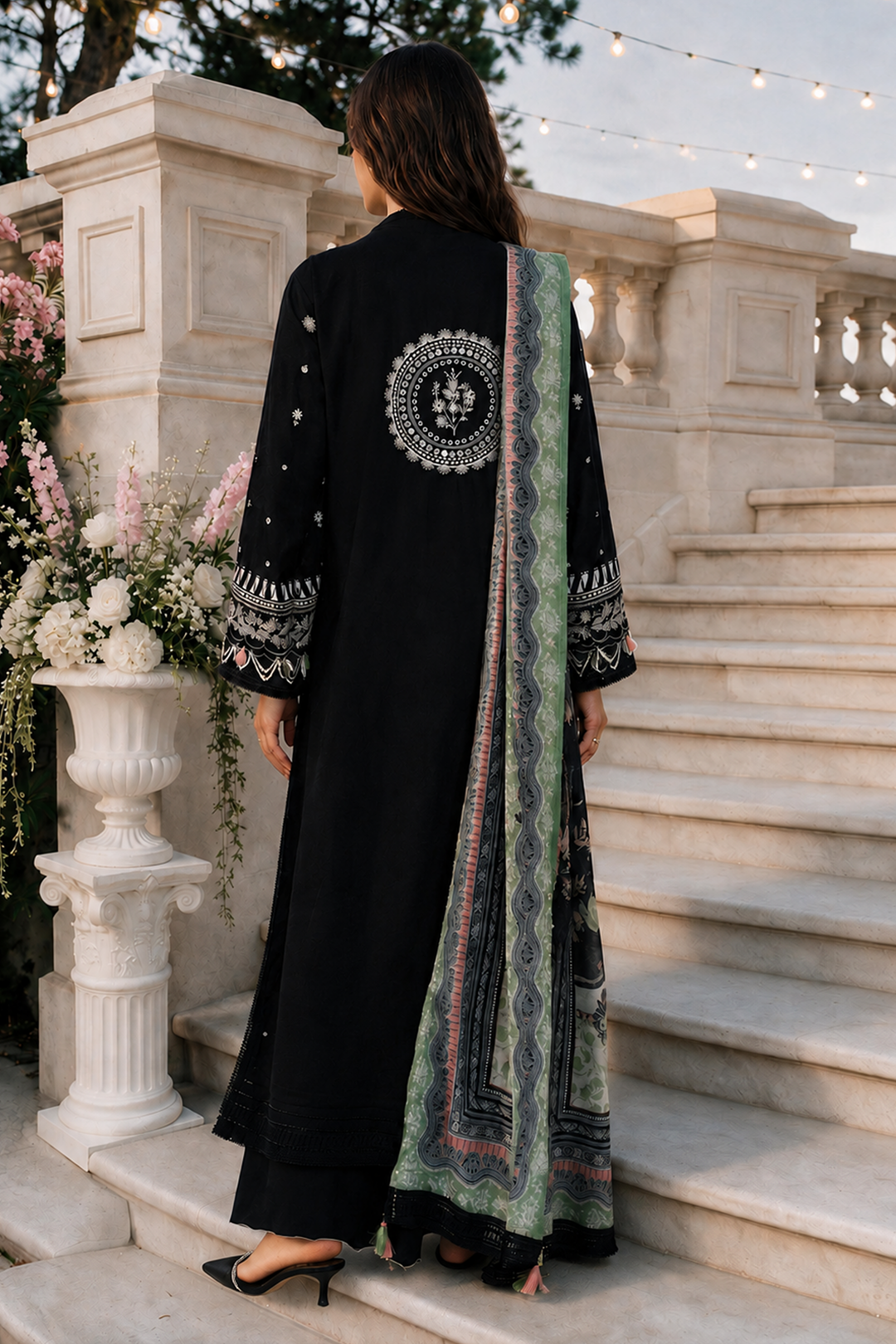 Embroidered Shirt Shalwar Dupatta - 4124