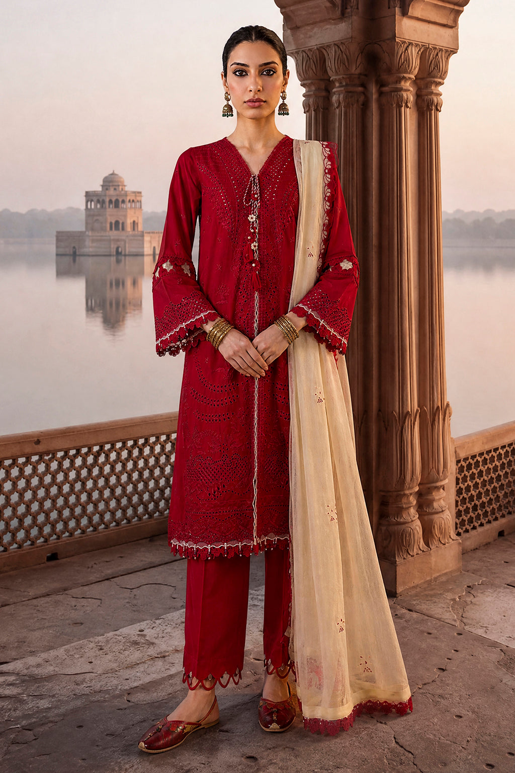 Embroidered Shirt Shalwar Dupatta - 4125