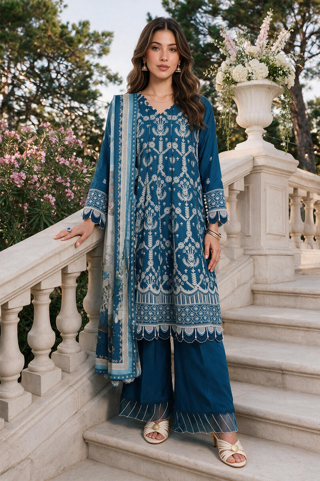 Embroidered Shirt Shalwar Dupatta - 4126