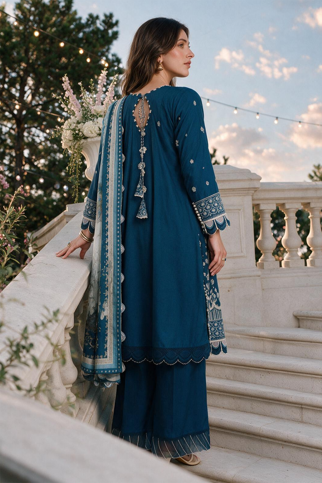 Embroidered Shirt Shalwar Dupatta - 4126