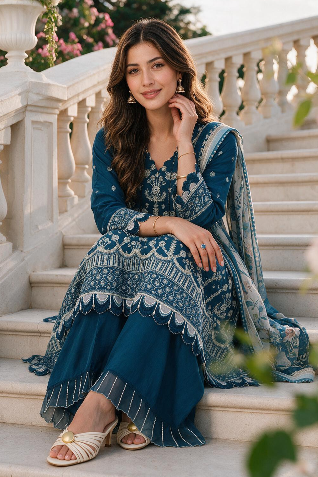 Embroidered Shirt Shalwar Dupatta - 4126