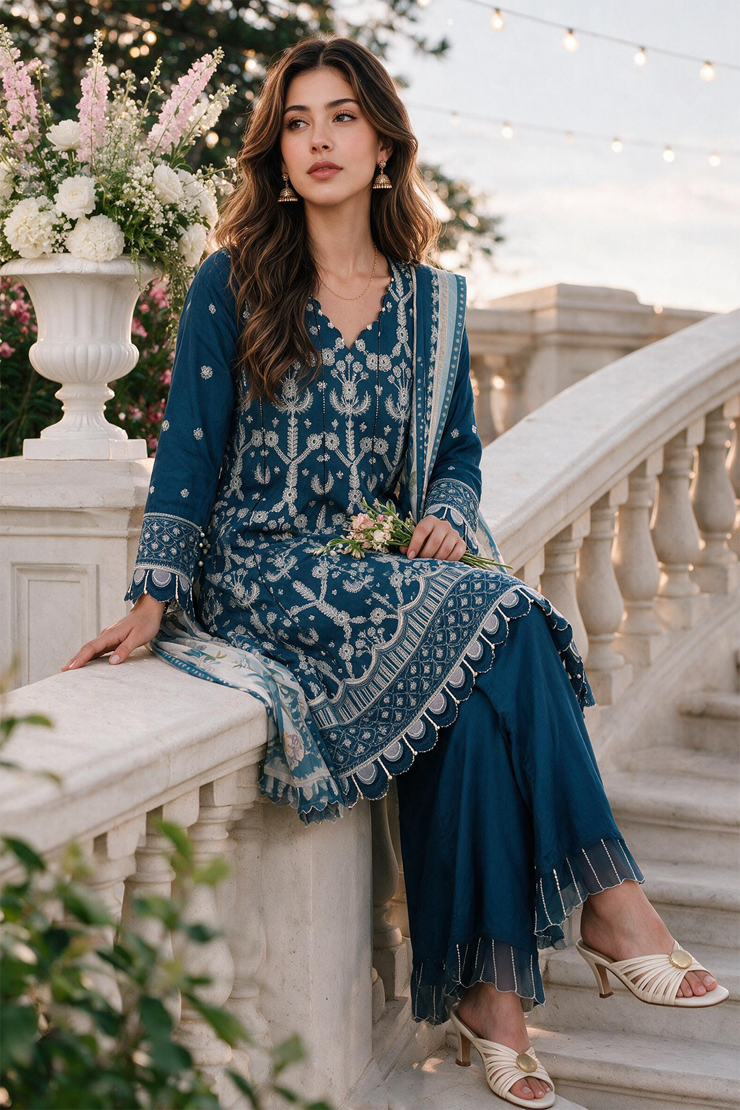 Embroidered Shirt Shalwar Dupatta - 4126
