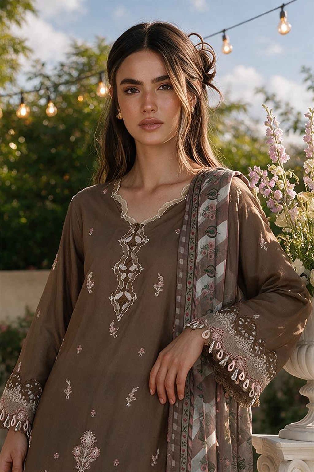 Embroidered Shirt Shalwar Dupatta - 4128