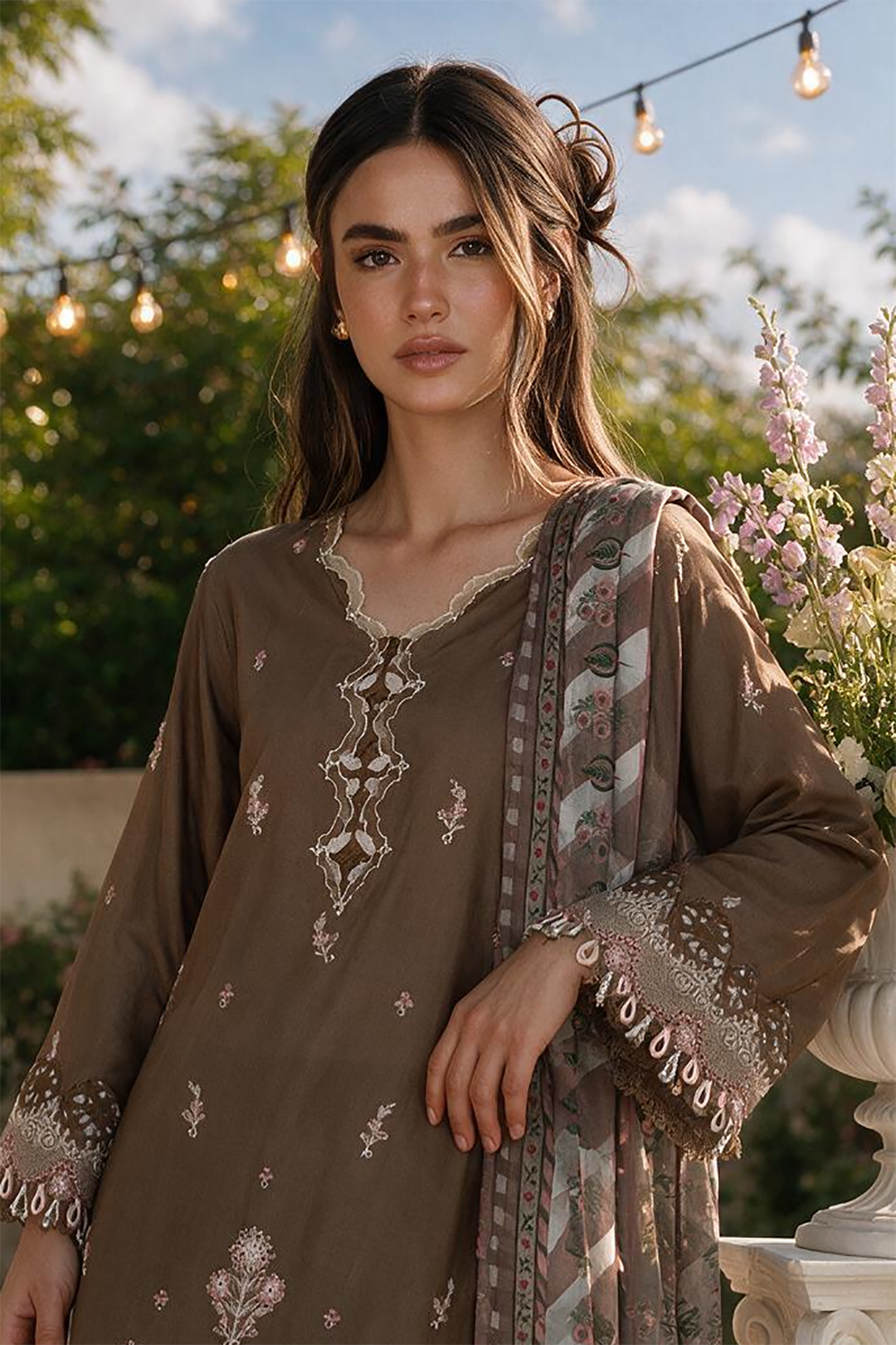 Embroidered Shirt Shalwar Dupatta - 4128