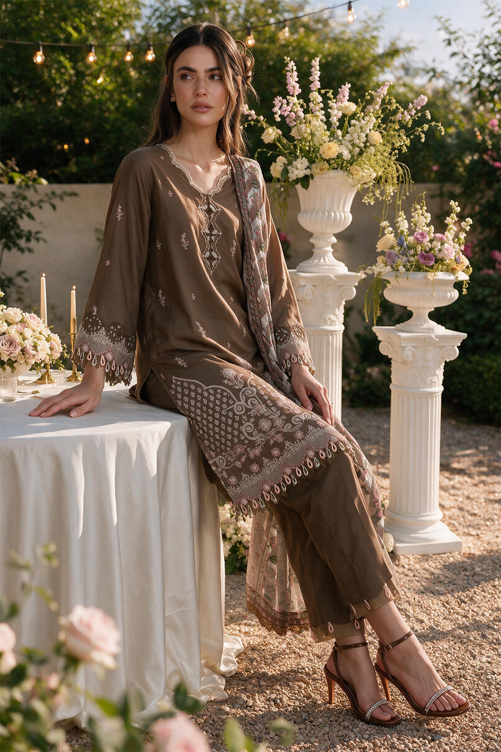 Embroidered Shirt Shalwar Dupatta - 4128