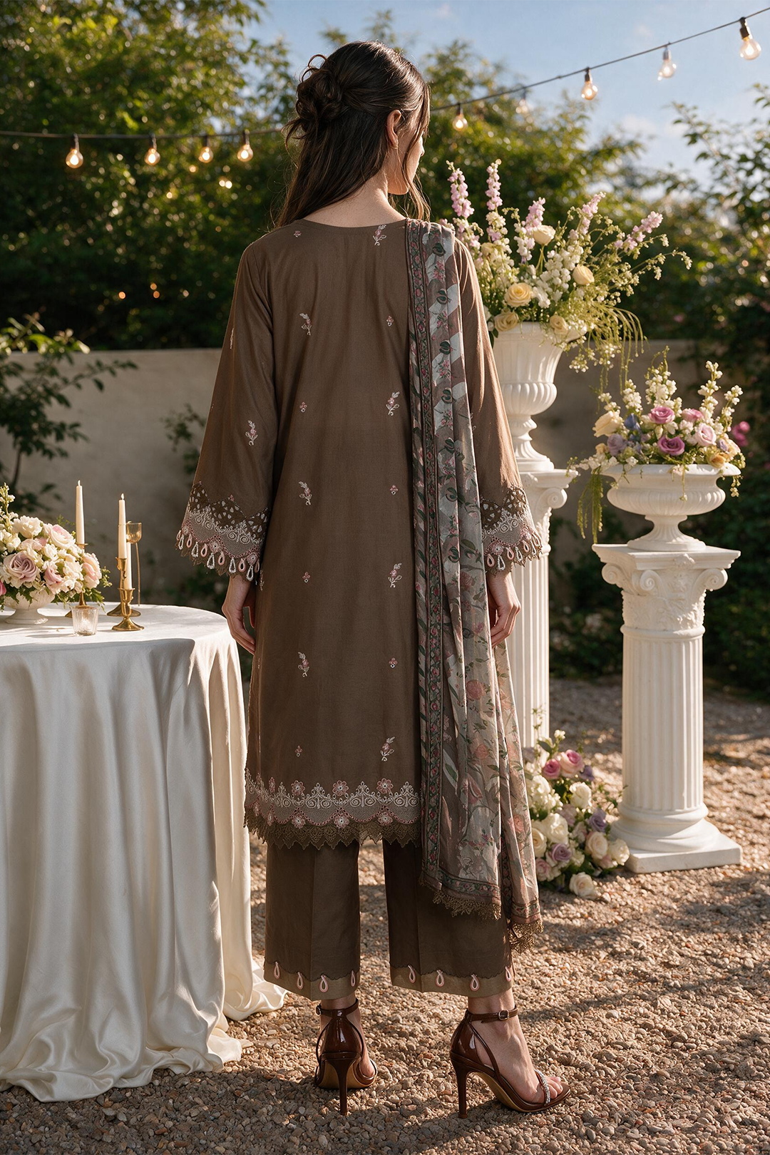 Embroidered Shirt Shalwar Dupatta - 4128