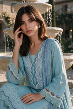 Embroidered Shirt Shalwar Dupatta - 4129