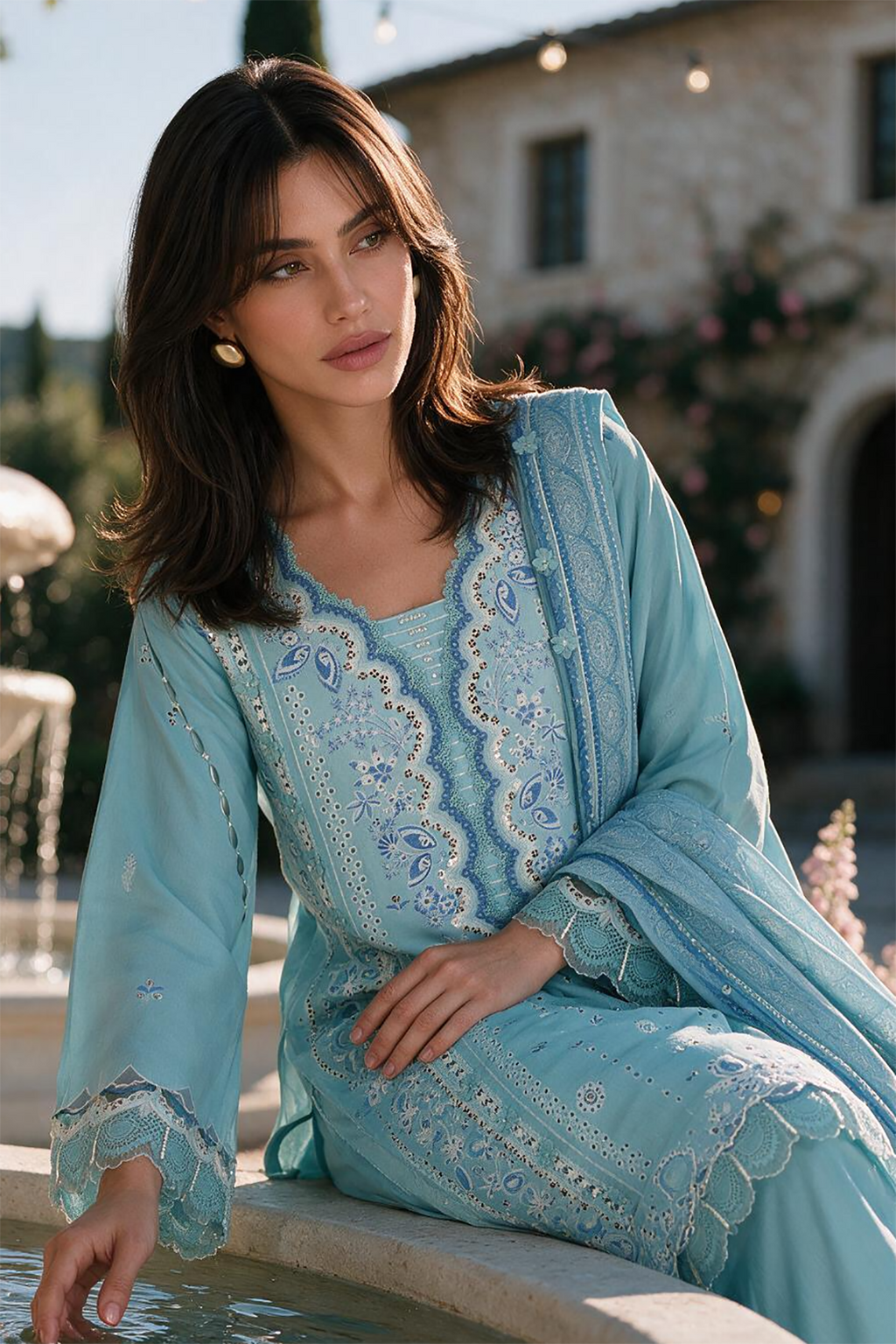 Embroidered Shirt Shalwar Dupatta - 4129