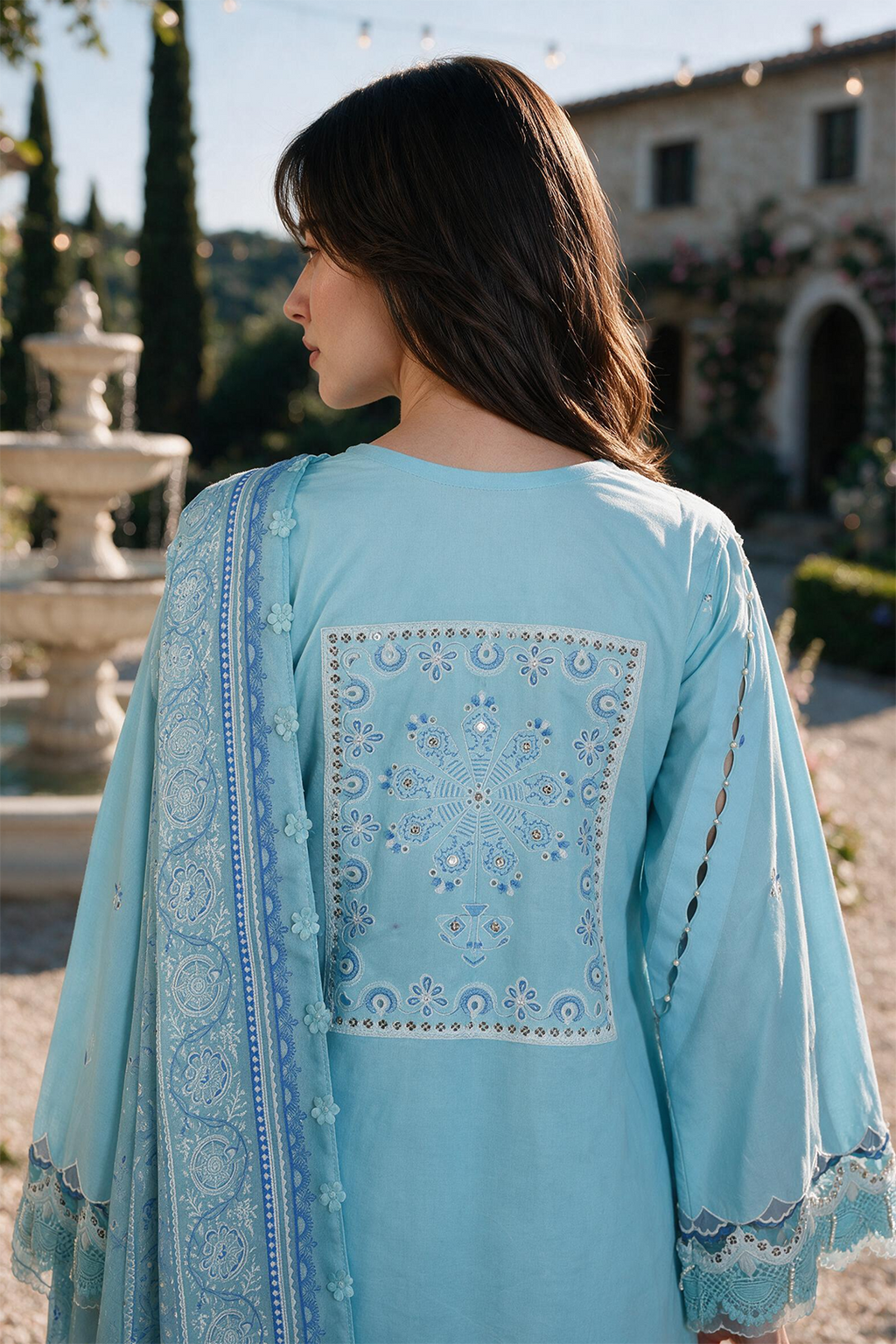 Embroidered Shirt Shalwar Dupatta - 4129