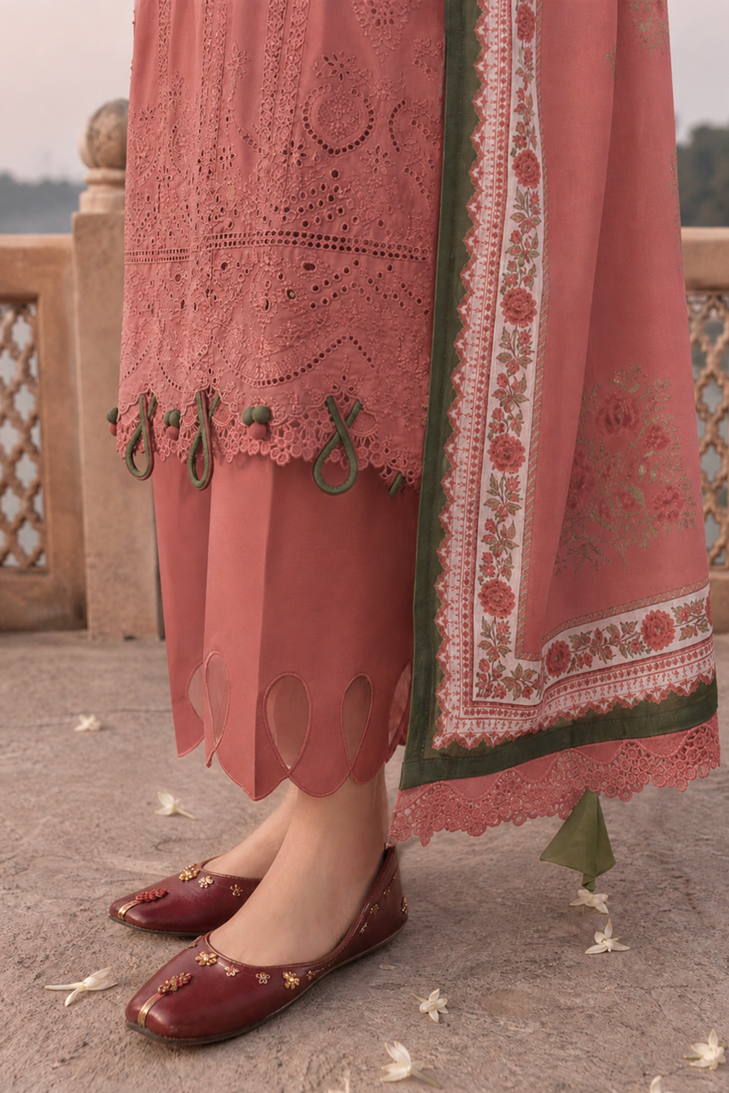 Embroidered Shirt Shalwar Dupatta - 4130