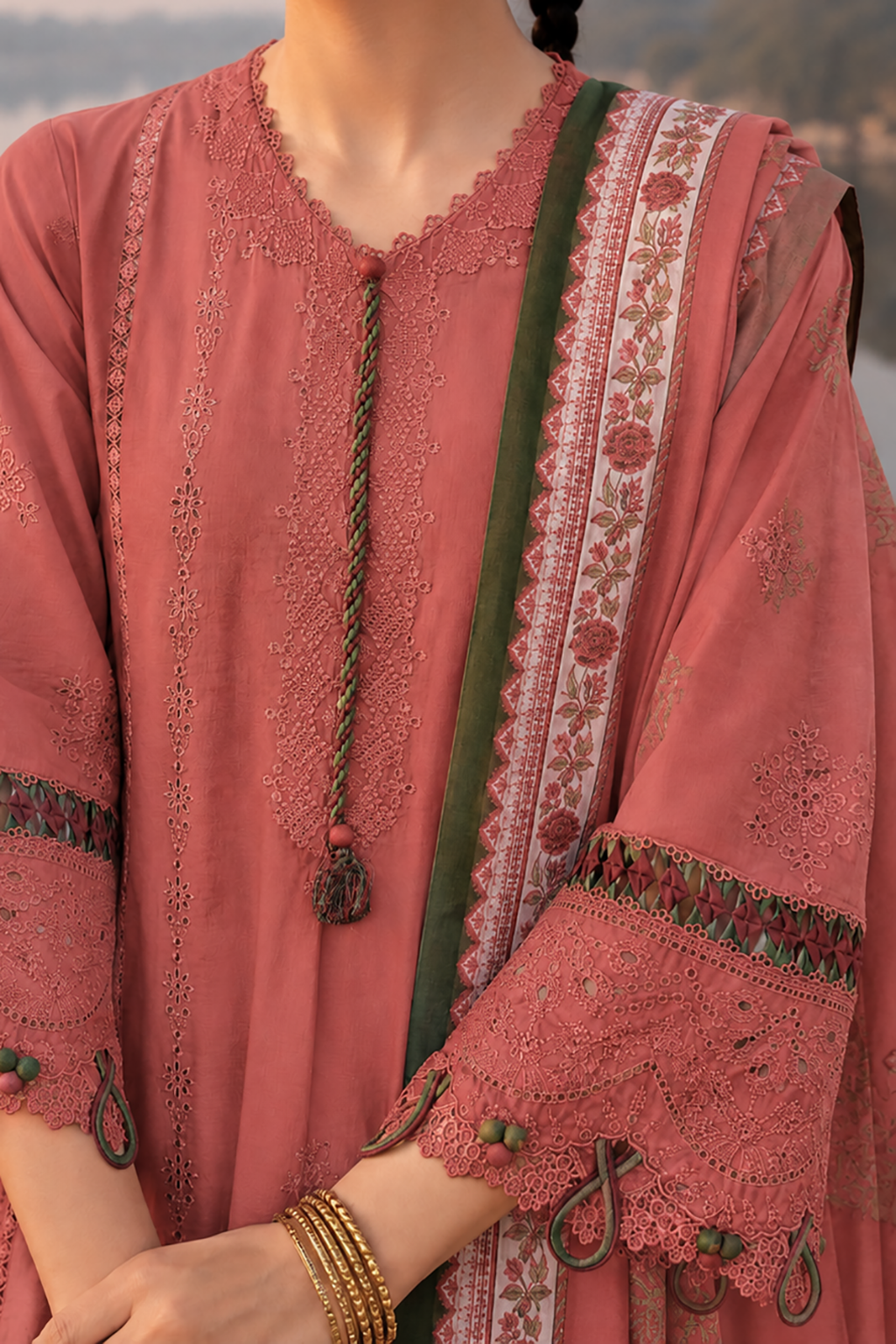 Embroidered Shirt Shalwar Dupatta - 4130