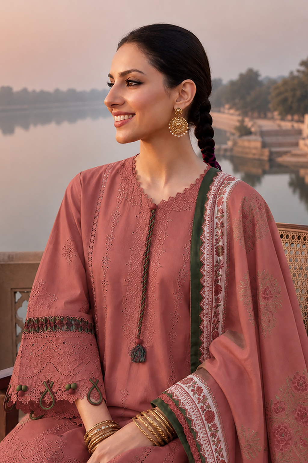 Embroidered Shirt Shalwar Dupatta - 4130