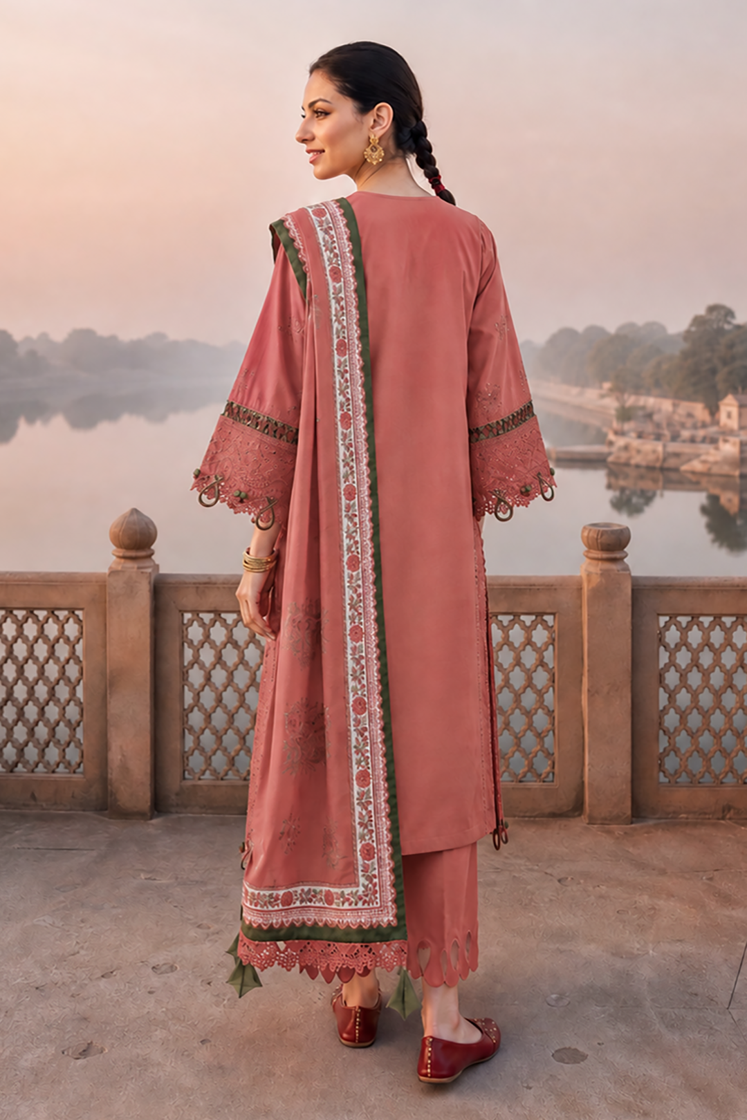 Embroidered Shirt Shalwar Dupatta - 4130