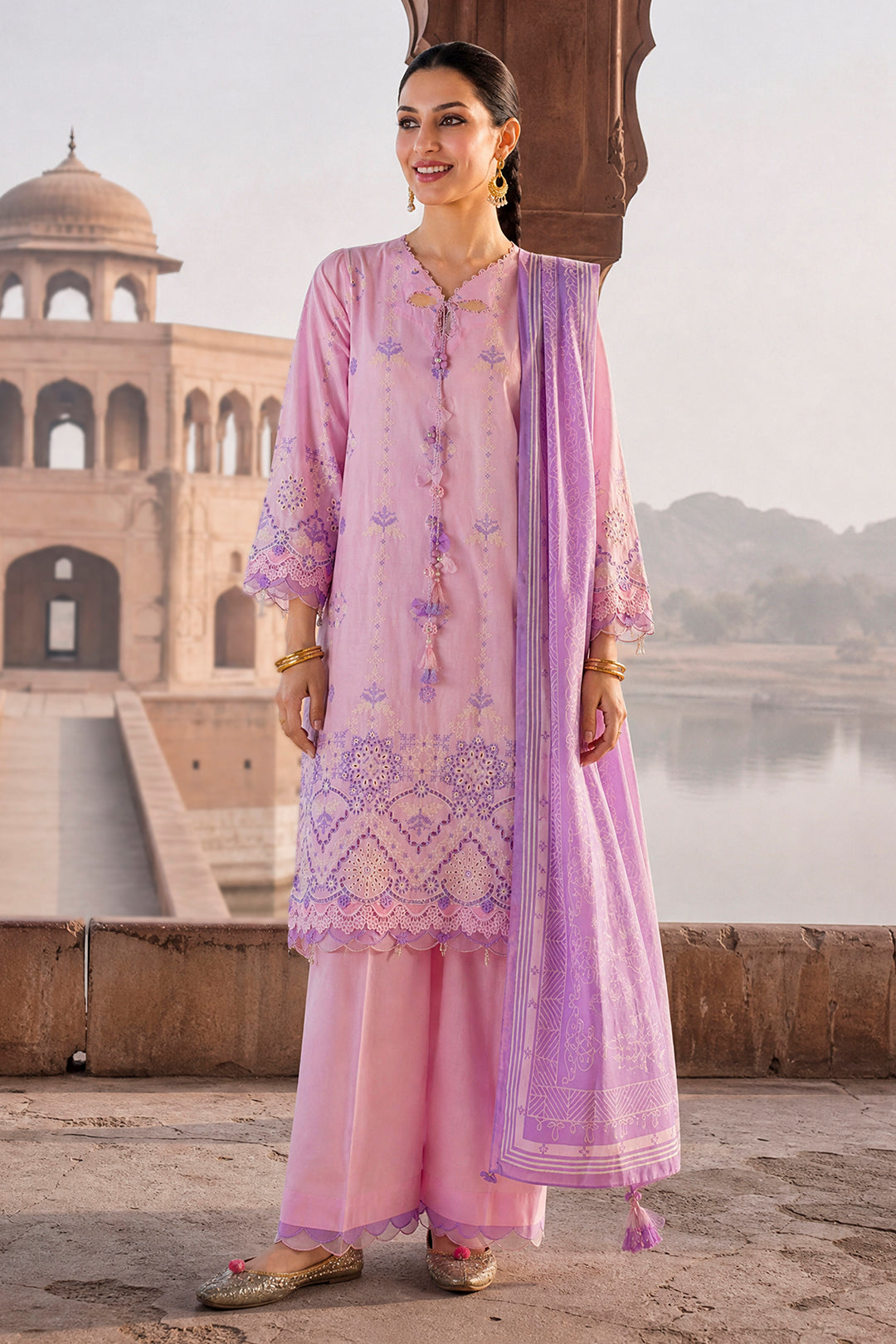 Embroidered Shirt Shalwar Dupatta - 4131