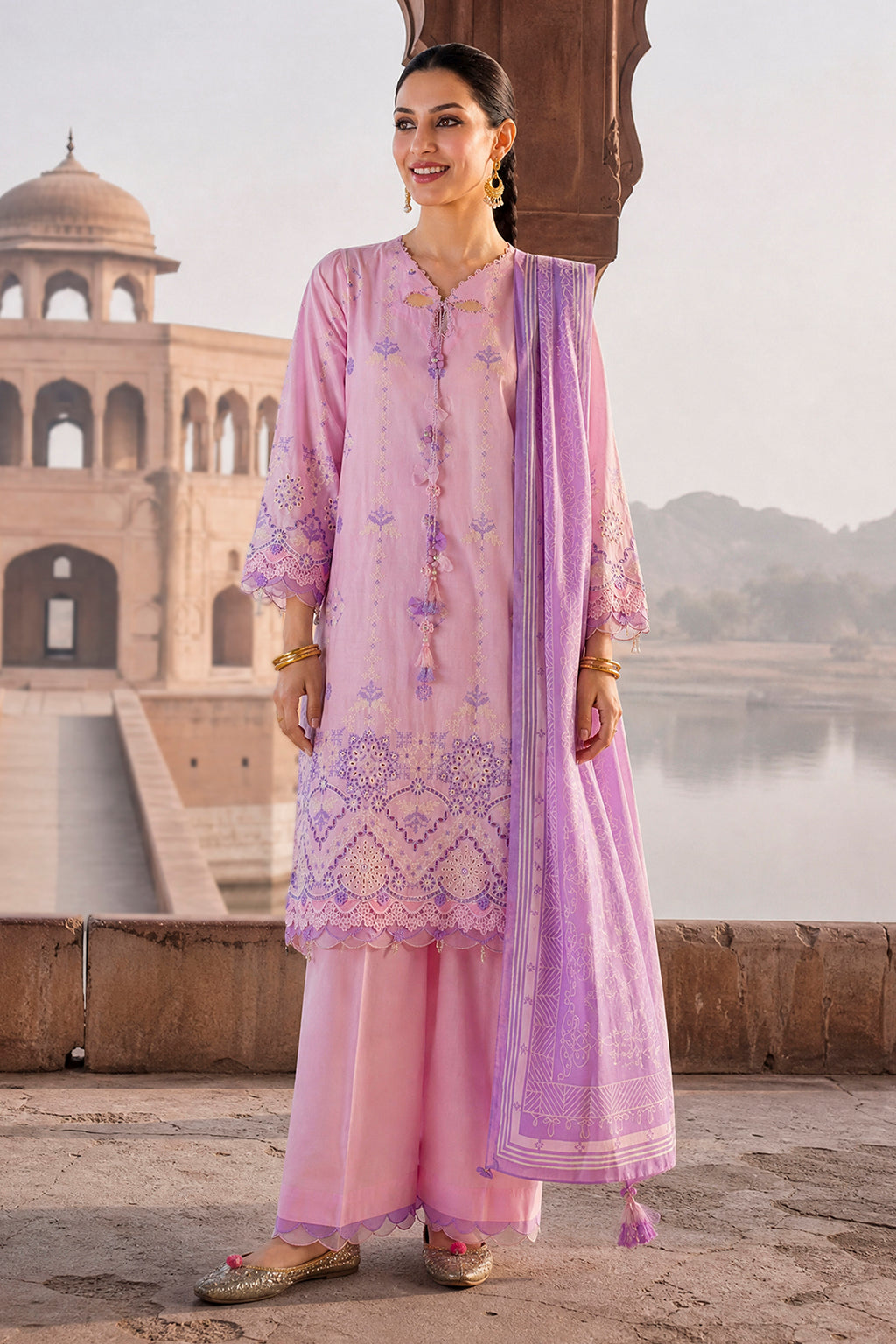 Embroidered Shirt Shalwar Dupatta - 4131
