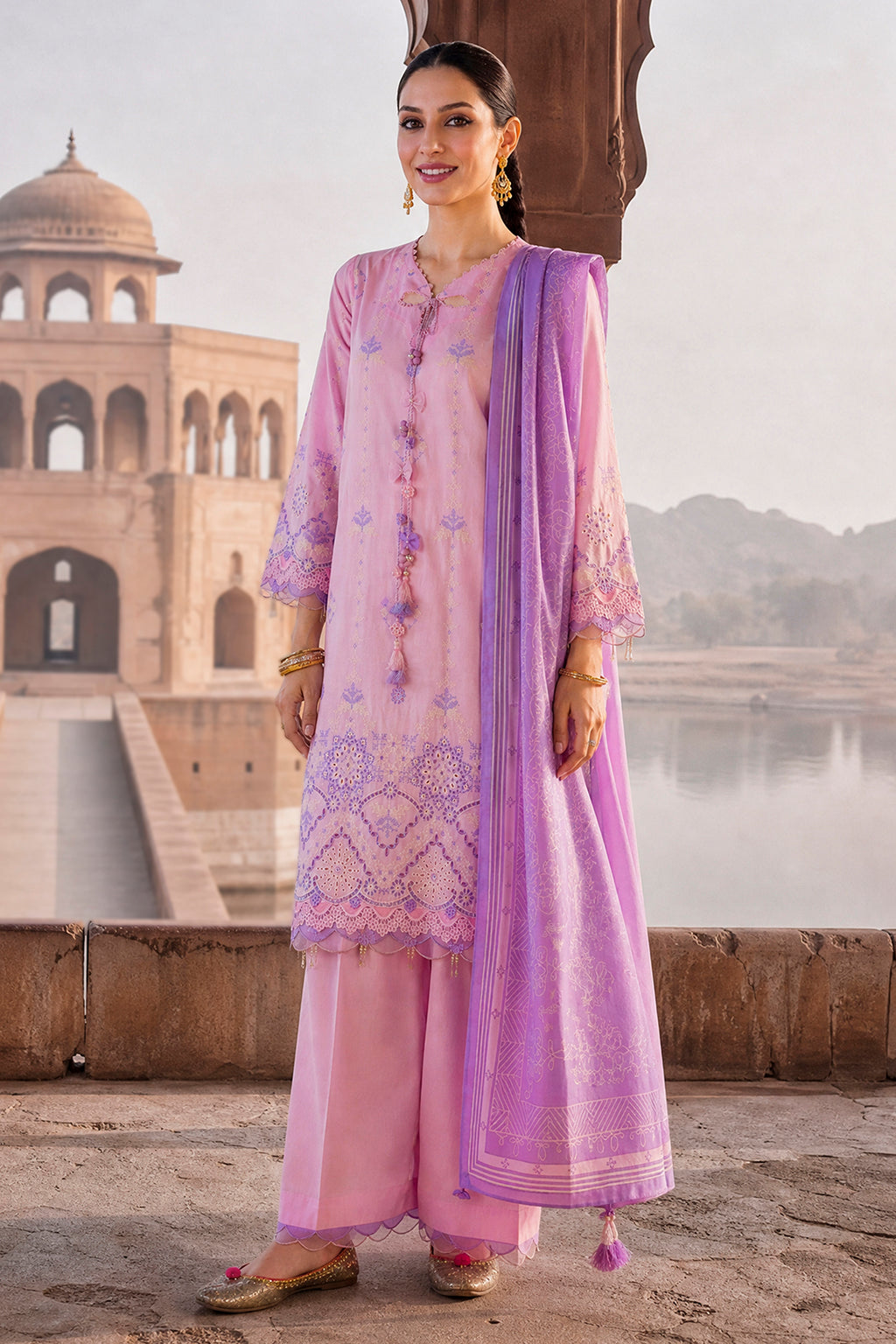 Embroidered Shirt Shalwar Dupatta - 4131