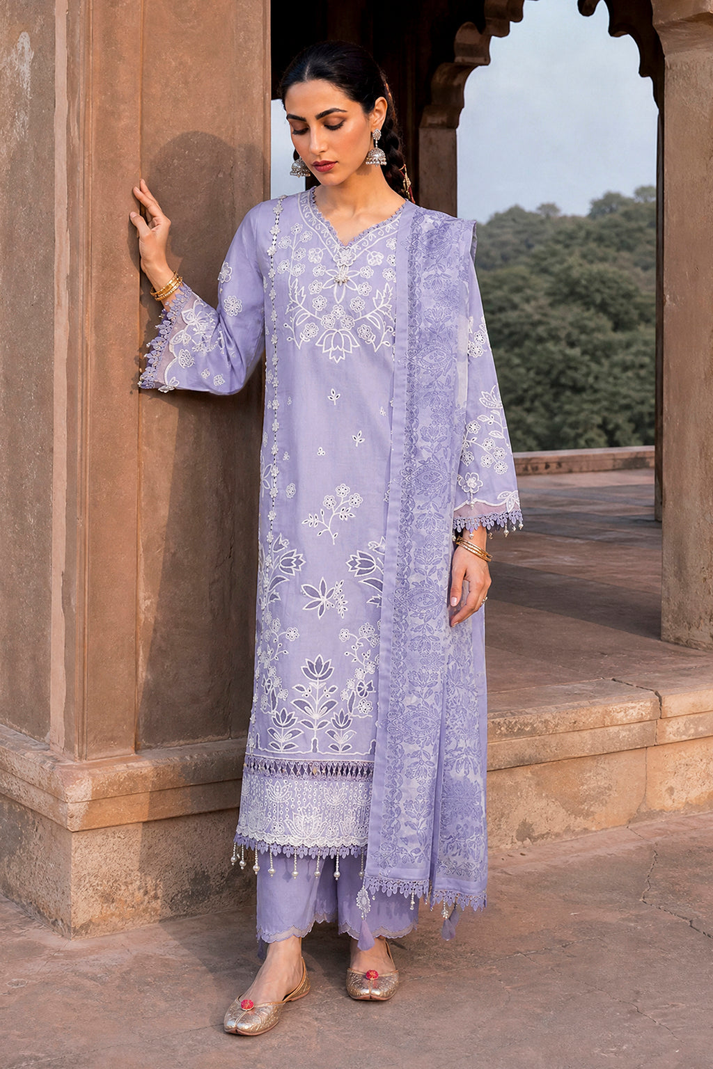 Embroidered Shirt Shalwar Dupatta - 4132