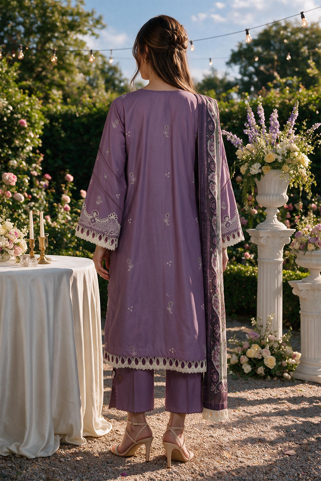 Embroidered Shirt Shalwar Dupatta - 4133